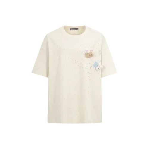 FRAIL STATE 2025 Spring Summer T Shirt Women's Beige Yellow