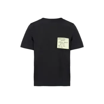 Balenciaga Label Crew Neck Straight Fit Casual Short Sleeved T Shirt Women's Black