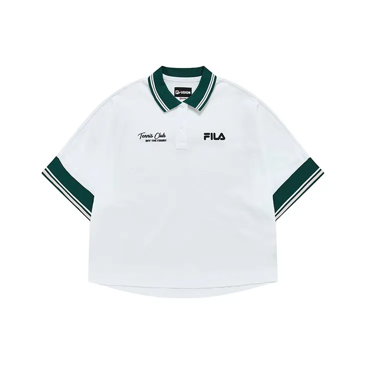FILA FUSION Polo Shirt Women's Standard White-0