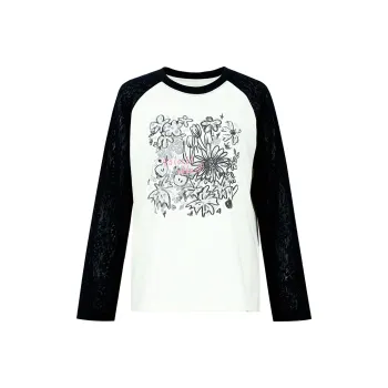 Valeria Obbaco Raglan Sleeve T Shirt Women's Black White