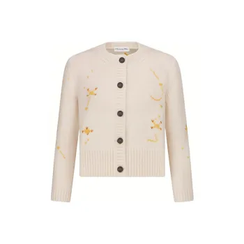 DIOR Lion-intarsia Knitted Cardigan
