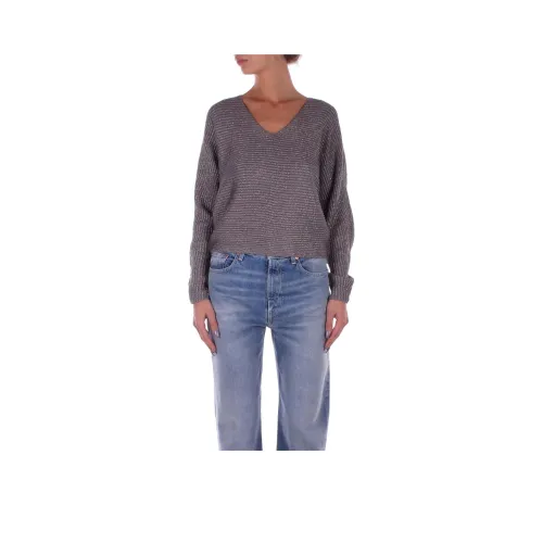 LAUREN RALPH LAUREN V Neck Metallic Jumper