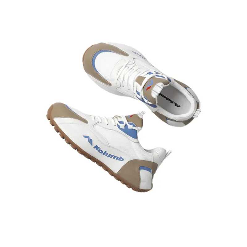 Kolumb Breathable Moisture Wicking Low Top Casual Shoes Men's White Apricot-1
