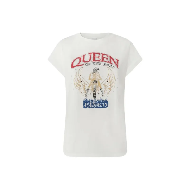 PINKO Queen Of The Road print T shirt-0