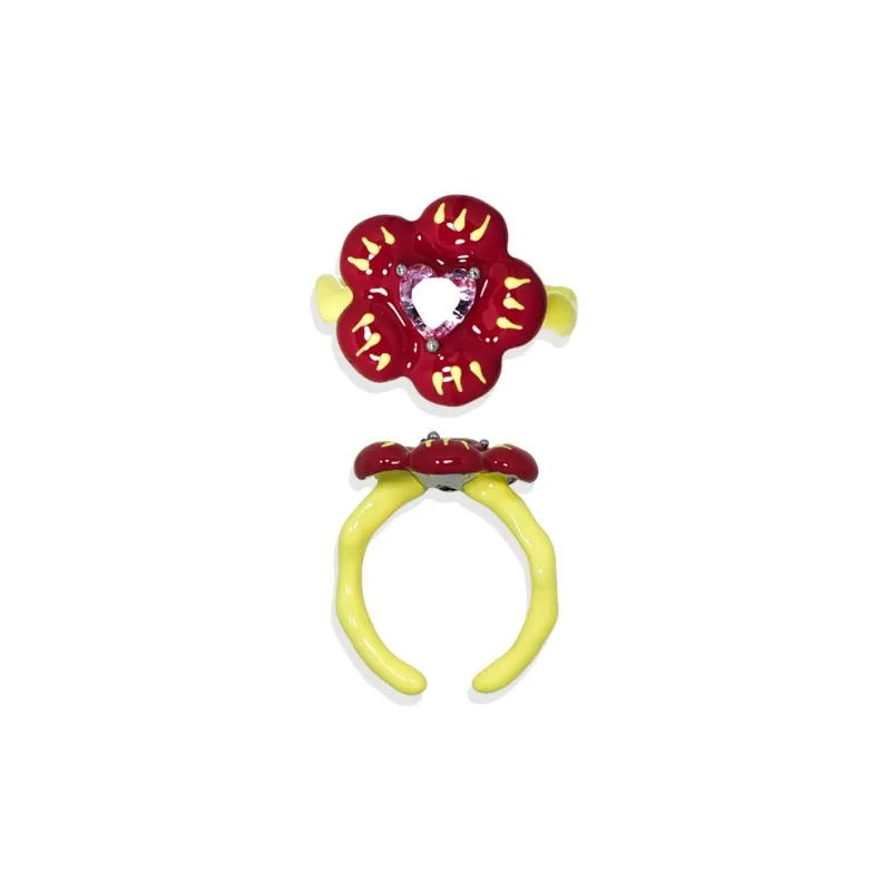 AWE Zircon Open Ring With Multiple Dopamine Outfits Sweet Style Refreshing Unisex-0