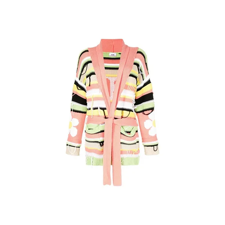 GCDS Mixed knit Belted Cardigan-0