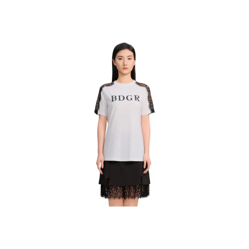 Blood Glitter Raglan Sleeve T-Shirt Women's White-0