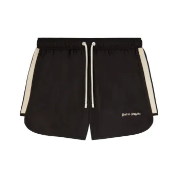 PALM ANGELS Logo Printed Drawstring Swim Shorts