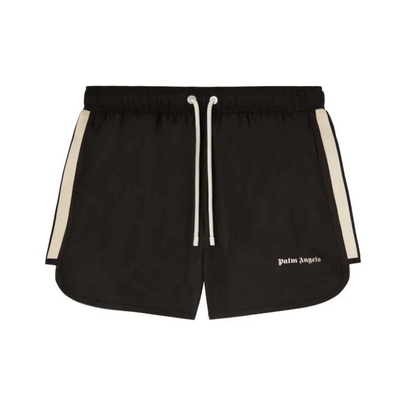 PALM ANGELS Logo Printed Drawstring Swim Shorts-0