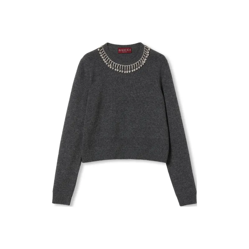 GUCCI Embellished Crewneck Knit Jumper-0