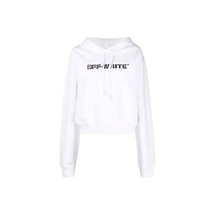 OFF WHITE Rhinestone embellished Logo Hoodie-0