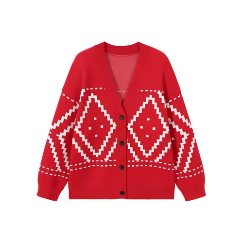 EICHITOO Knitwear Women's Red Plaid