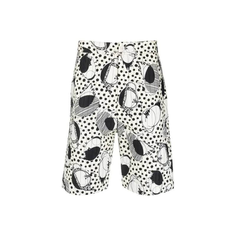 Henrik Vibskov Wheel Abstract print Quilted Shorts-0
