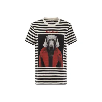 MaxMara Striped Logo Printed T Shirt