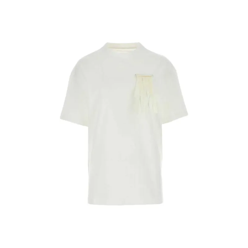 JIL SANDER Brooch detailed Cotton T shirt-0