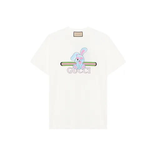 GUCCI SS24 Drop Shoulder Sleeve T Shirt Women's Ecru