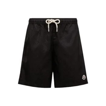 Moncler Logo Patch Drawstring Swim Shorts