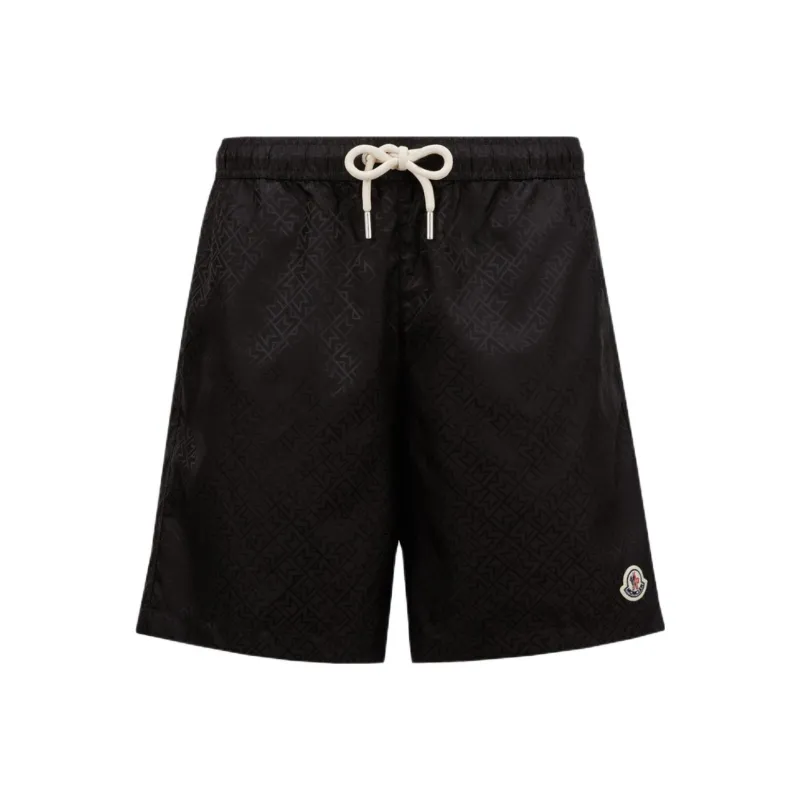 Moncler Logo Patch Drawstring Swim Shorts-0