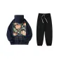 Navy Blue Top+Black Bottom Pants