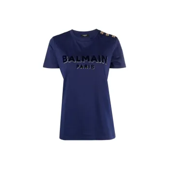 BALMAIN T-Shirts Women's Navy