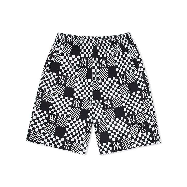 MLB Checkerboard New York Yankees Casual Shorts Unisex Charcoal Gray-0