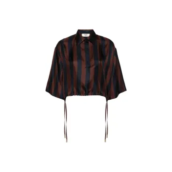 FENDI Pequin Striped Cropped Shirt