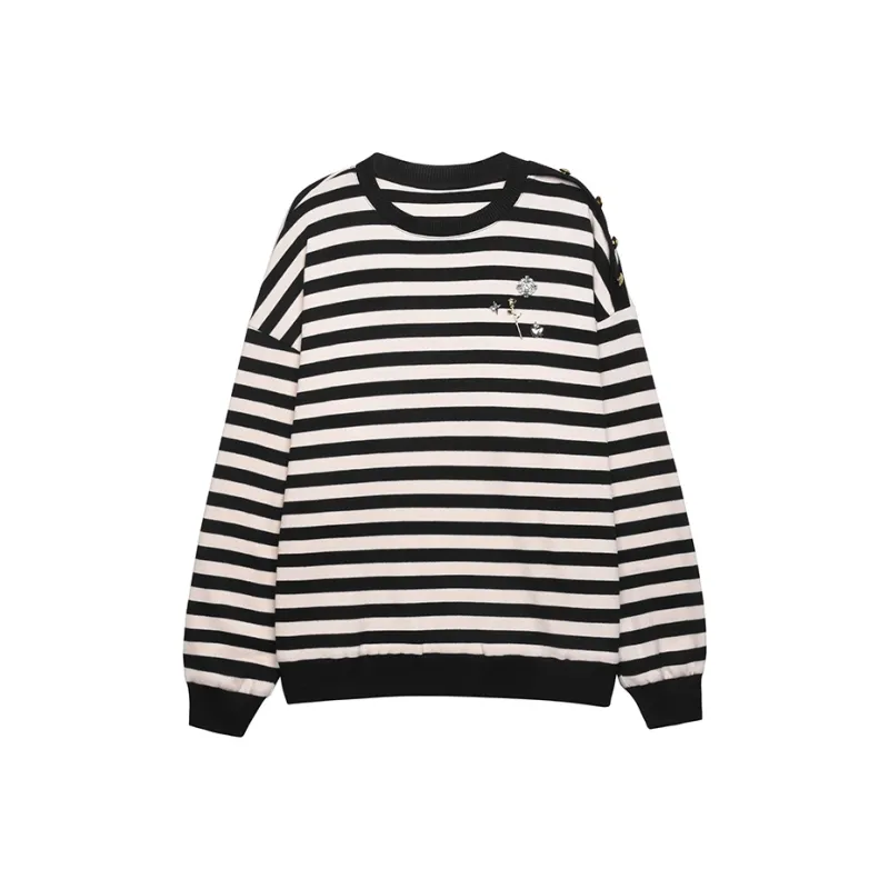 PP Knitwear Women's Black White Stripes-0