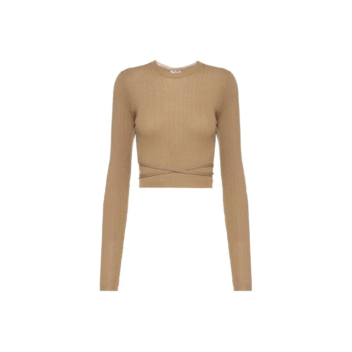 MIU MIU SS21 Knitwear Women's Camel Brown-0