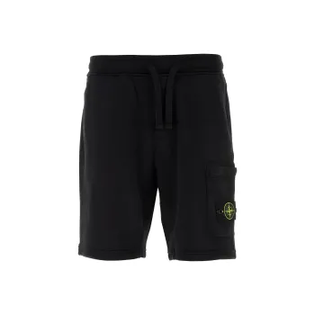 STONE ISLAND 64651 Cotton Fleece Garment Dyed Shorts