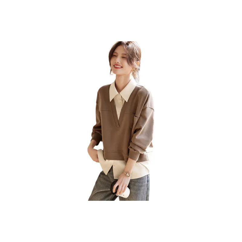 XWI Sweatshirts Women's Camel-0