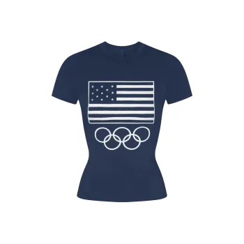 Skims USA Olympic Team Co-branded T-Shirts Women's NAVY/Marine Blue