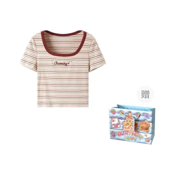 WOWI KCKS Regular T Shirt Women's Red Stripes