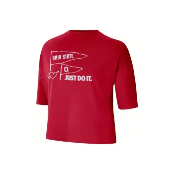Nike Drop Shoulder Sleeve T Shirt Women's University Red