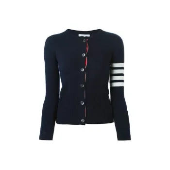THOM BROWNE 4 Bar Striped Buttoned Cardigan