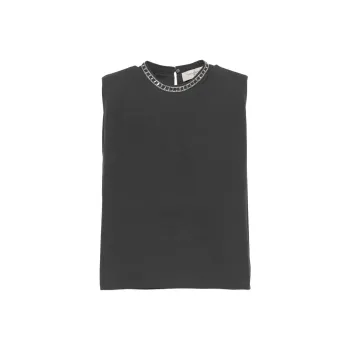 Golden Goose Embellished Neck Sleeveless Top