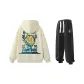 Set (Khaki Sweatshirt+Black Sweatpants)