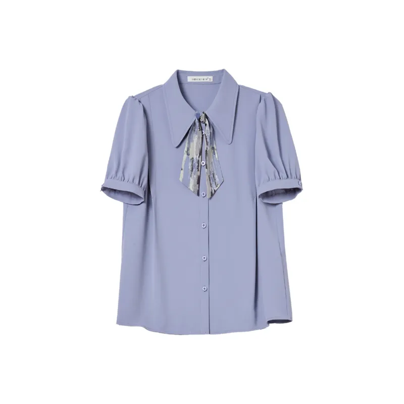 Mambe Shirt Women's Light Twilight Blue Purple-0
