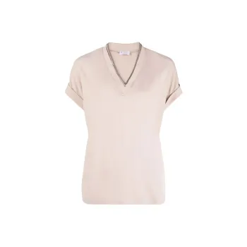 Brunello Cucinelli V neck Stretch cotton T shirt