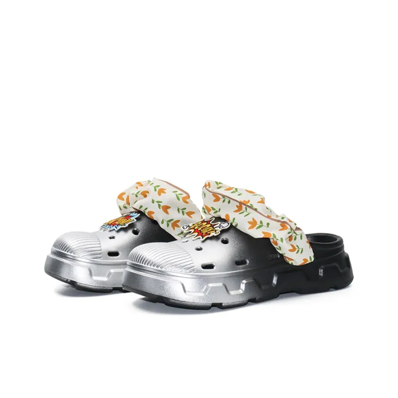 OUBT Clogs Unisex Silver Black Gradient-2