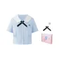 Gift Box Set, Blue First Love Billion Times Short-Sleeved, Comes with Bow Tie