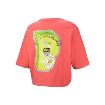 PUMA T Shirts Women's Heart Red