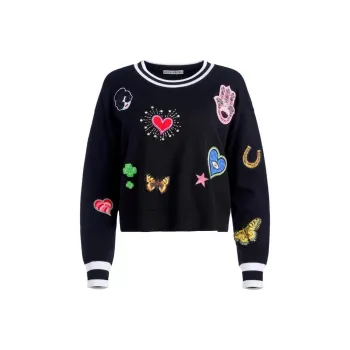 ALICE+OLIVIA Gleeson Patch-detail Sweatshirt