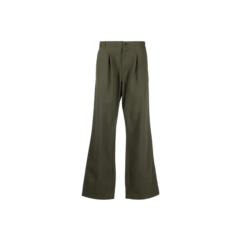 GR10K Pleat detailing Cotton Wide leg Trousers-0
