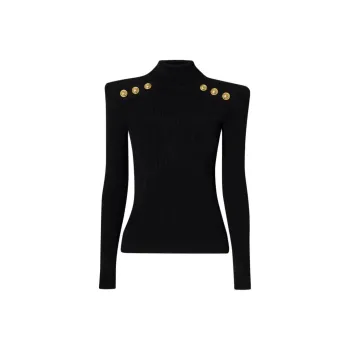 BALMAIN Fine Knitted Button-Detailed Jumper