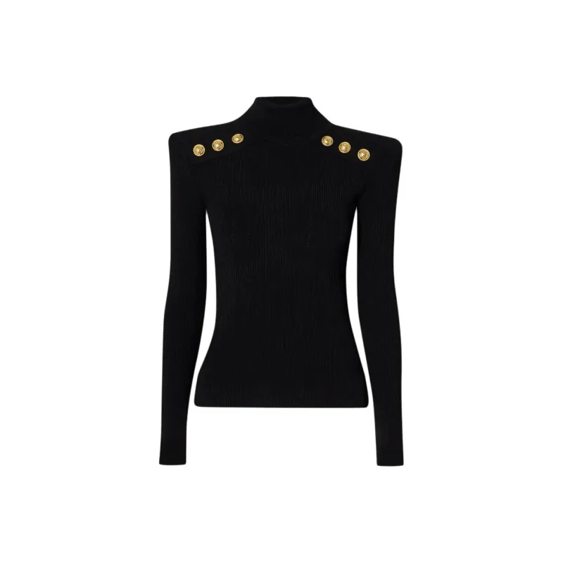 BALMAIN Fine Knitted Button-Detailed Jumper-0