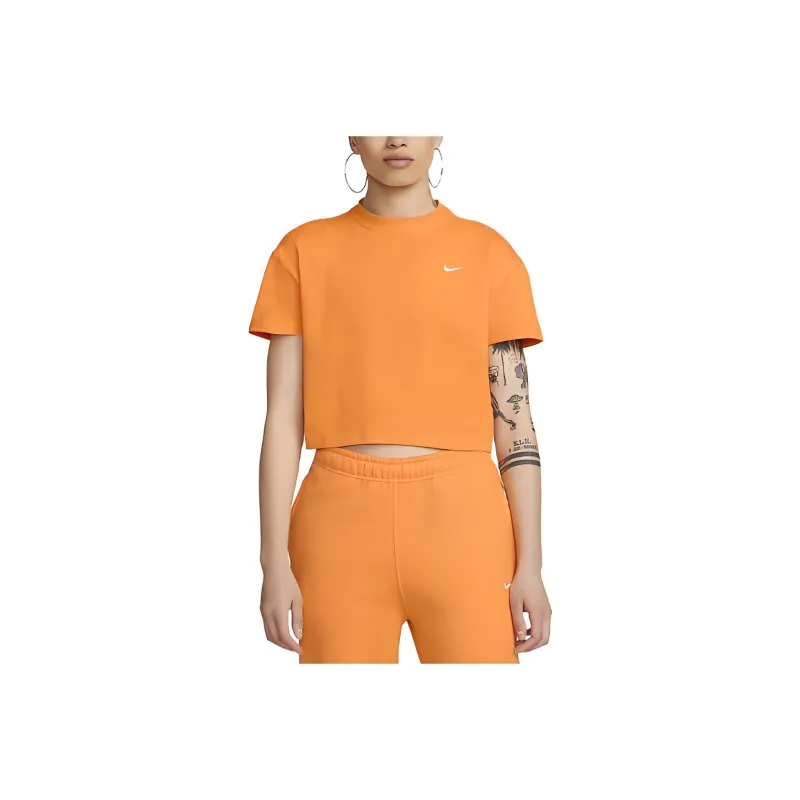 Nike Women's Nrg Solo Swoosh Tee Vivid Orange/White-0