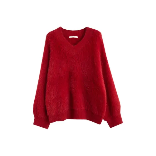 Tonlion Sweater Women's Dark Red