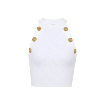 BALMAIN Sleeveless Cropped Top