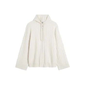 TOTEME Cable knit Zip up Hoodie