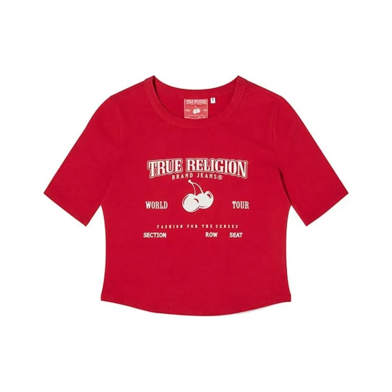 Kirsh x TRUERELIGION Collaboration SS24 T Shirt Women's Red-0